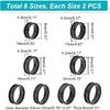 UNICRAFTALE 16pcs Stainless Steel Black Finger Ring - 8 Sizes Blank Core for Inlay Round Grooved Empty Blanks With Velvet Pouches for Jewelry Making