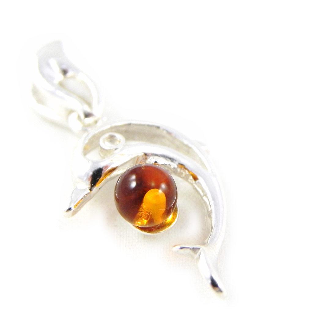 

Les Trésors De Lily [H5033] - Серебряный кулон с янтарным дельфином