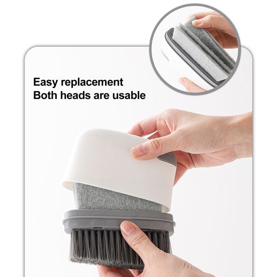 2-in-1 Window Slot Cleaning Brush Portable Door Groove Hair Grip Brushes Tight Gap Cleaner Brush for Household Deep Cleaning
