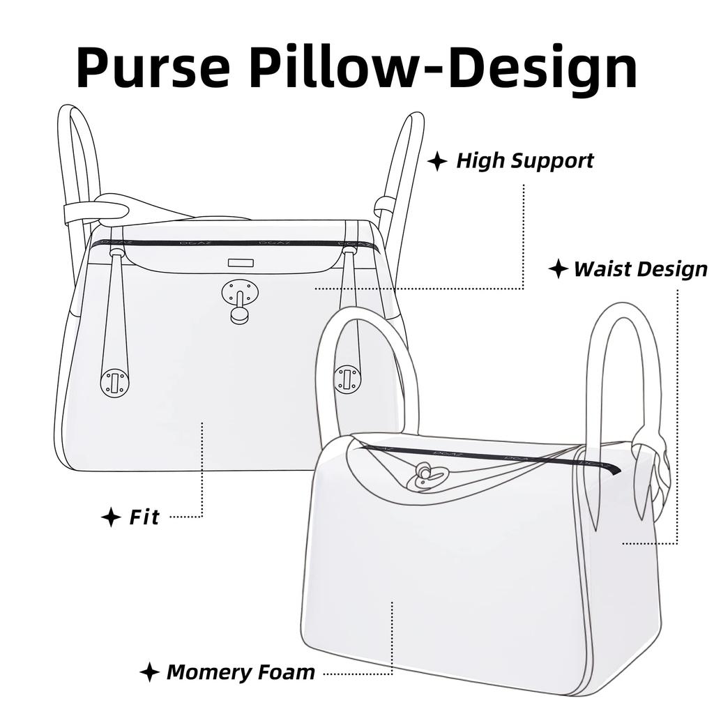 DGAZ Bag Pillow, Bag Shaper, Prevents Bag Shape Changes, Compatible with Lindy mini/19/26/30/34 Bags (White, Lindy 26)