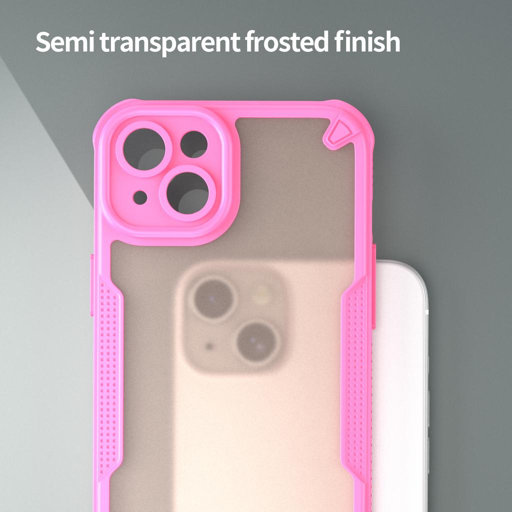 Armor Series For iPhone 15 Plus Case PC+TPU Semi-Transparent Frosted Finish Protective Phone Cover