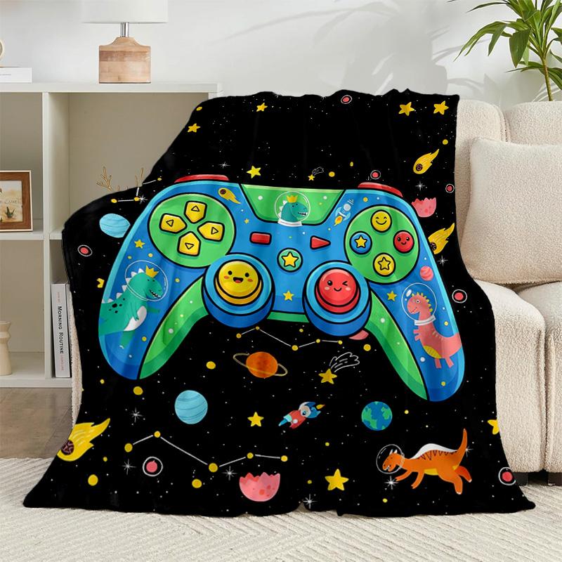 1PC Colorful Gaming Adventure Flannel Blanket Gift, Suitable for Both Men And Women, Soft Ideal for Beds And Sofa, Birthday Or Christmas Gift
