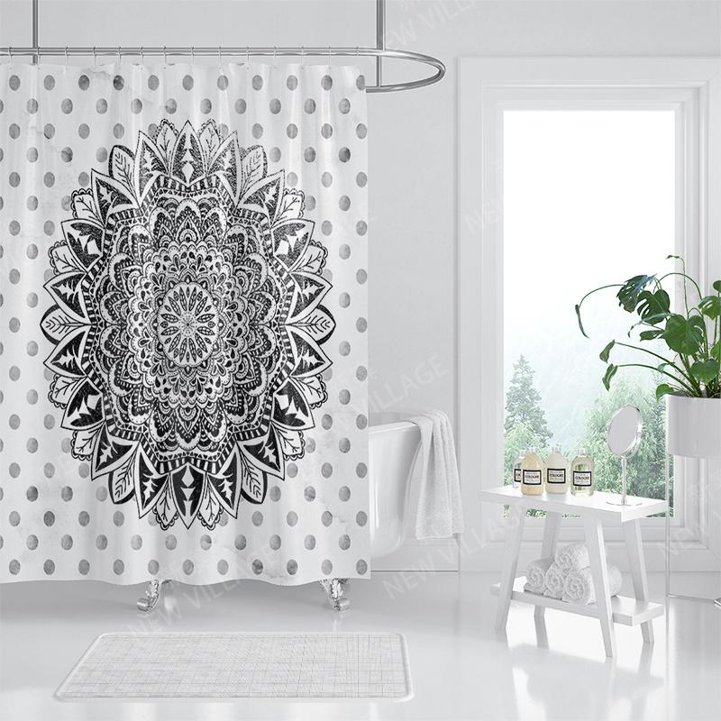 Waterproof fabric shower curtains Bathroom curtain accessories Bath curtain 180x200cm 240*200cm boho decoration vintage mandala