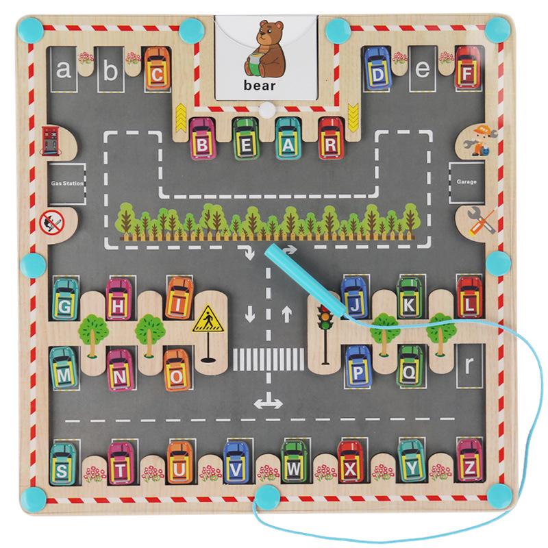 Holz-Farbsortier-Zähl-Labyrinth für Kinder, Lernspielzeug