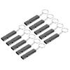 10Pcs Aluminum Alloy Emergency Survival Whistle Double Tube High Frequency Survival Whistle with Keychain