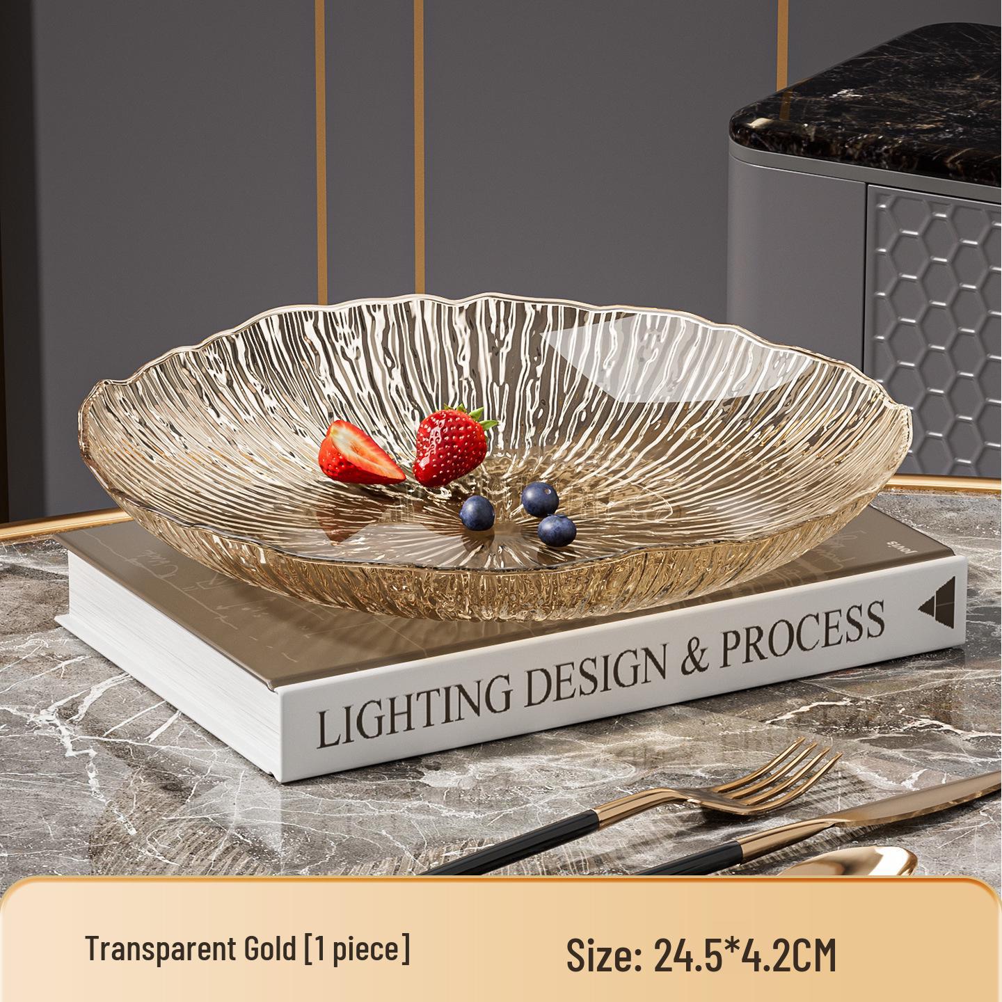 

Transparent Round Fruit Bowl - Elegant Home Display for Snacks & Flowers золотой