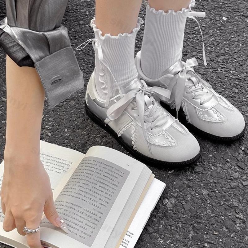 Fashion Autumn Women Ballet Flats 2025 New Fashion Vintage Casual Shoes Non-slip Retro Lace Up Outdoor Leisure Shoe Vulcanized Shoes
