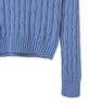 POLO RALPH LAUREN Cable Knit Cotton V-Neck Sweater - Blue