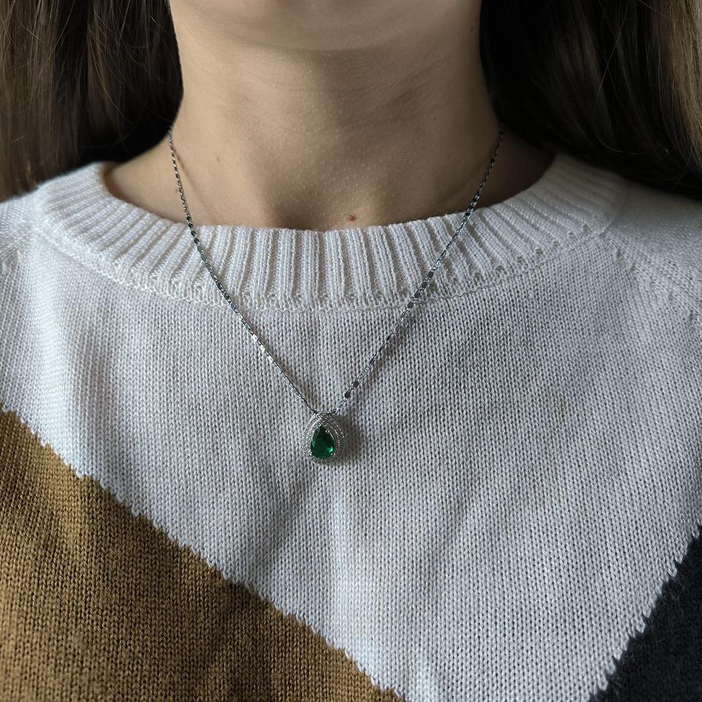 Серебряная подвеска с изумрудом nano 2.238ct (2197324)