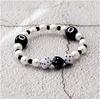 Billiard Black Ball 8 Beads Bracelet Men Women Handmade Beaded Elastic Bracelets Male Hip Hop Rock Grunge Jewelry Accessories