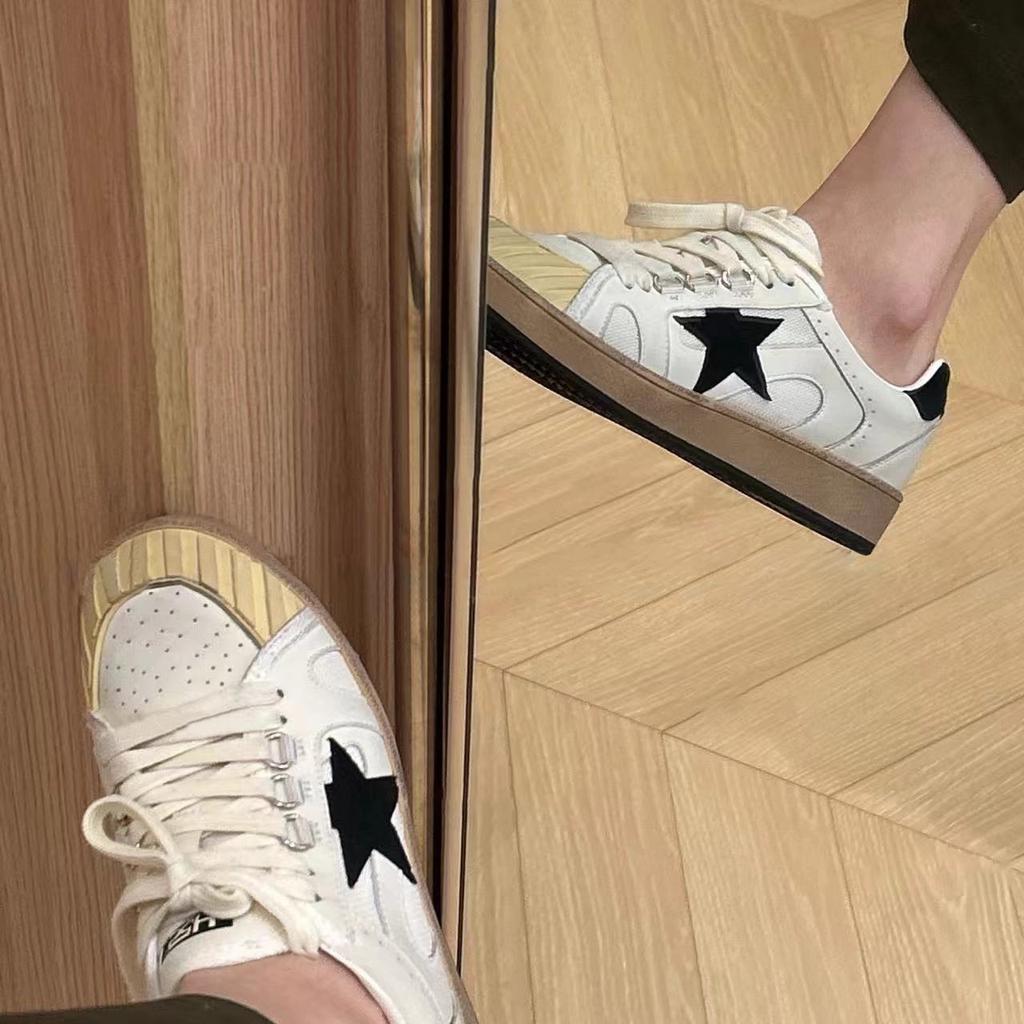 Complex Cowhide Version~ Retro Little White Shoes Women's Versatile Color Matching Leisure Sports Do Old Stars Little Dirty Shoes German Training Sh