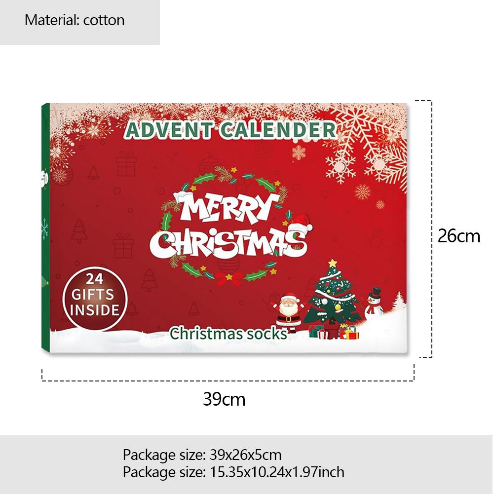 Christmas Socks Advent Calendar 2025 Christmas Countdown Calendar with 12 Pairs Xmas Socks Christmas Gifts for Adults Men Women