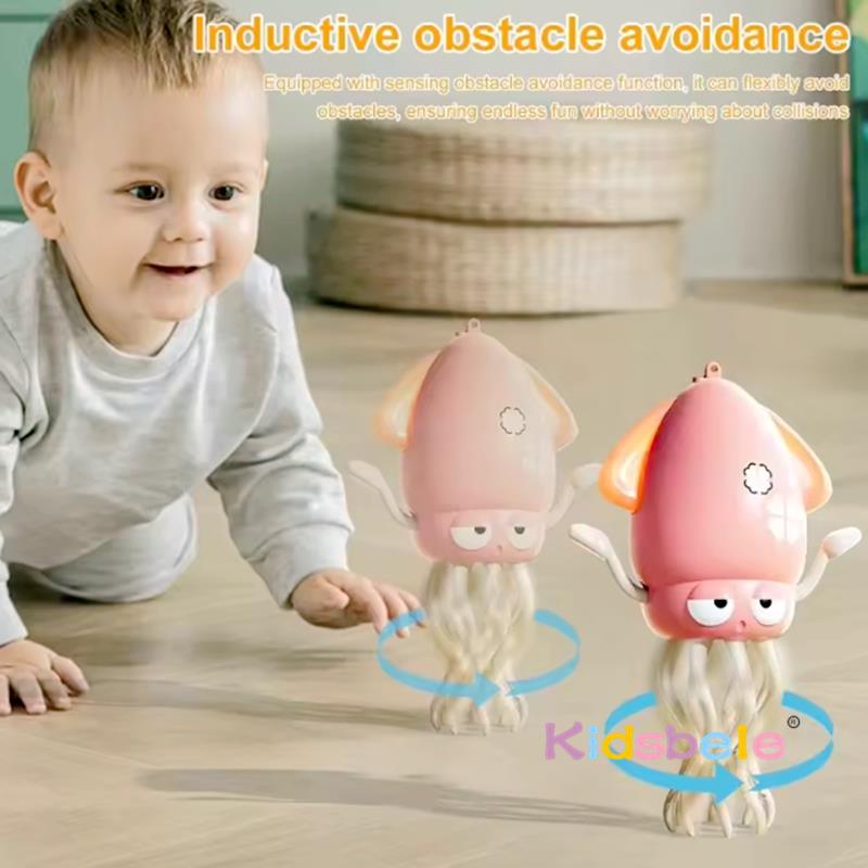 Fun Electric Automatic Obstacle Avoidance With Lights & Music Dancing Octopus Rechargeable Stress Relief Toys for Kids & Adults