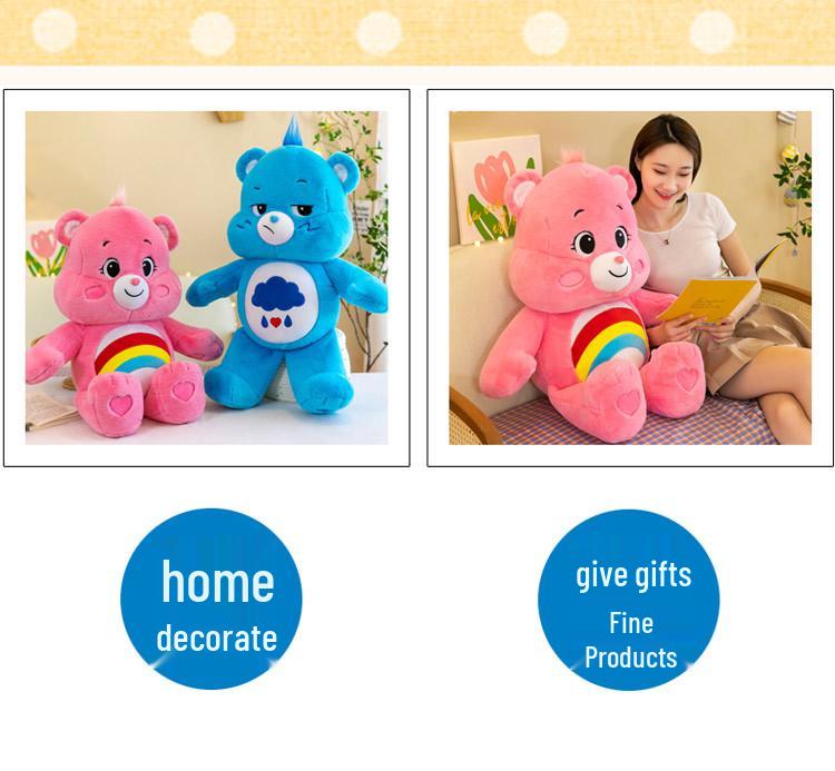 Creative Rainbow & Angry Bear Plush Toy - Cartoon Doll, Perfect Children's Birthday Gift