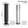 Metal Round Support Foot 25-26cm Adjustable Furniture Leg Kitchen Cabinet Legs for Cabinet Sofa Cupboard Furniture