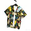 Summer Cartoon Anime Quick Drying Short Sleeved Men's Versatile Breathable Travel Flower Shirt
