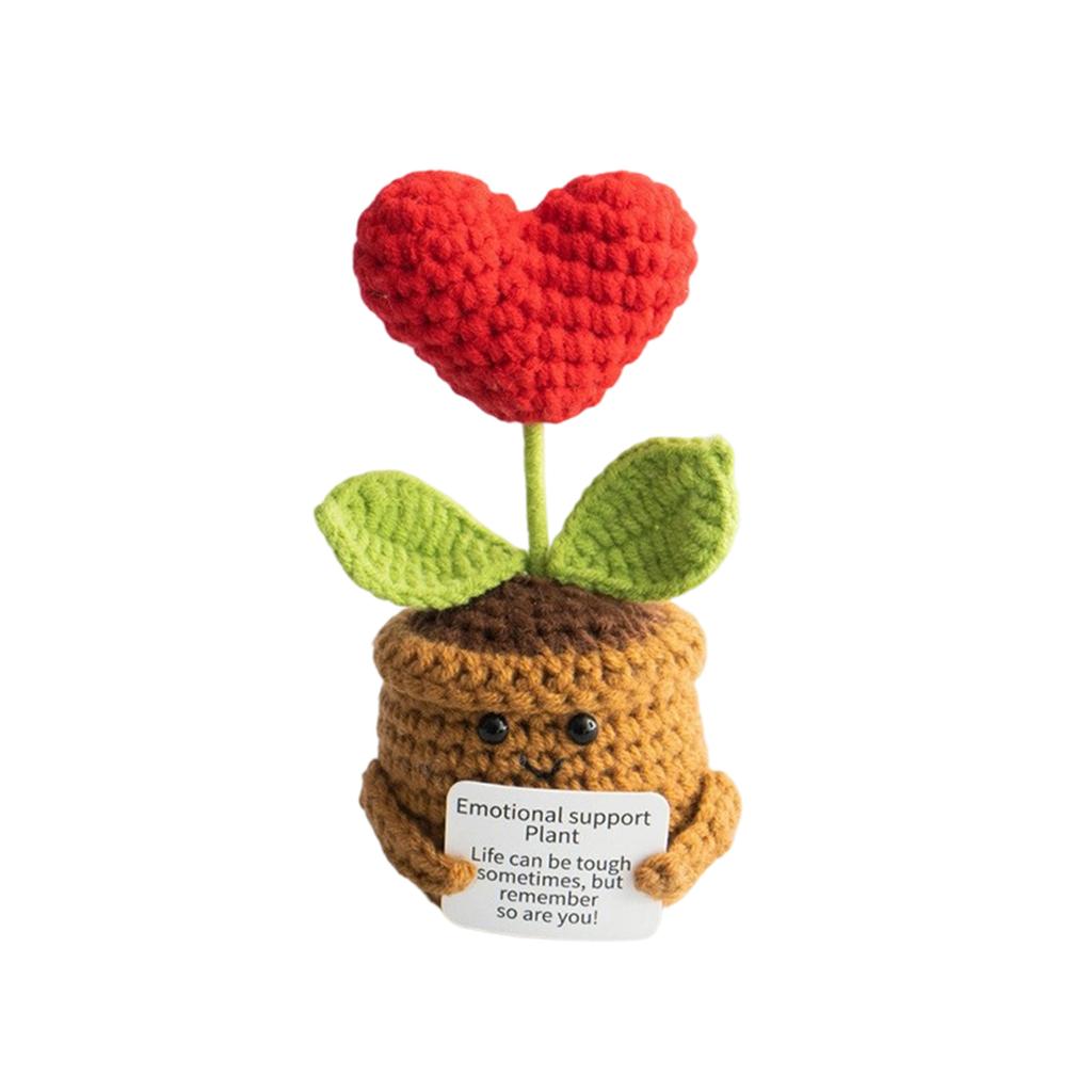 Homemade Crocheted Plant Pots Creative Knitted Pots Cute Positive Encouragement Pots