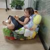 Housse de Chaise de Rangement pour Peluches d'Enfants Transparente Pouf avec Fermeture Éclair Imperméable Grande Capacité Sacs de Rangement pour Poupées