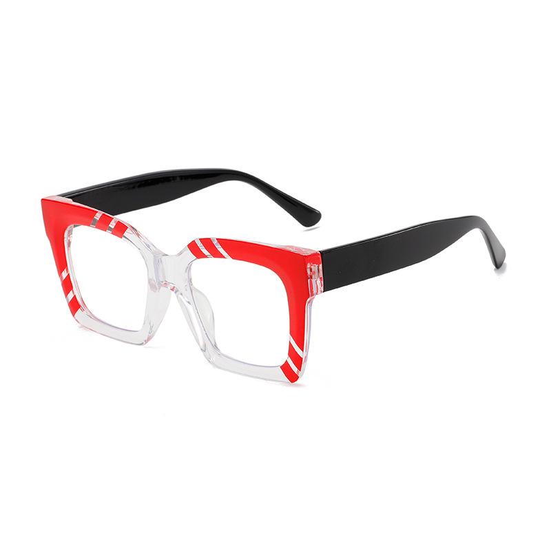 

Brand Designer Pink Square Reading Glasses Women Men Anti Blue Light Retro Stripe Eyeglasses Computer Presbyopia Eyeglasses Presbyopia5.5