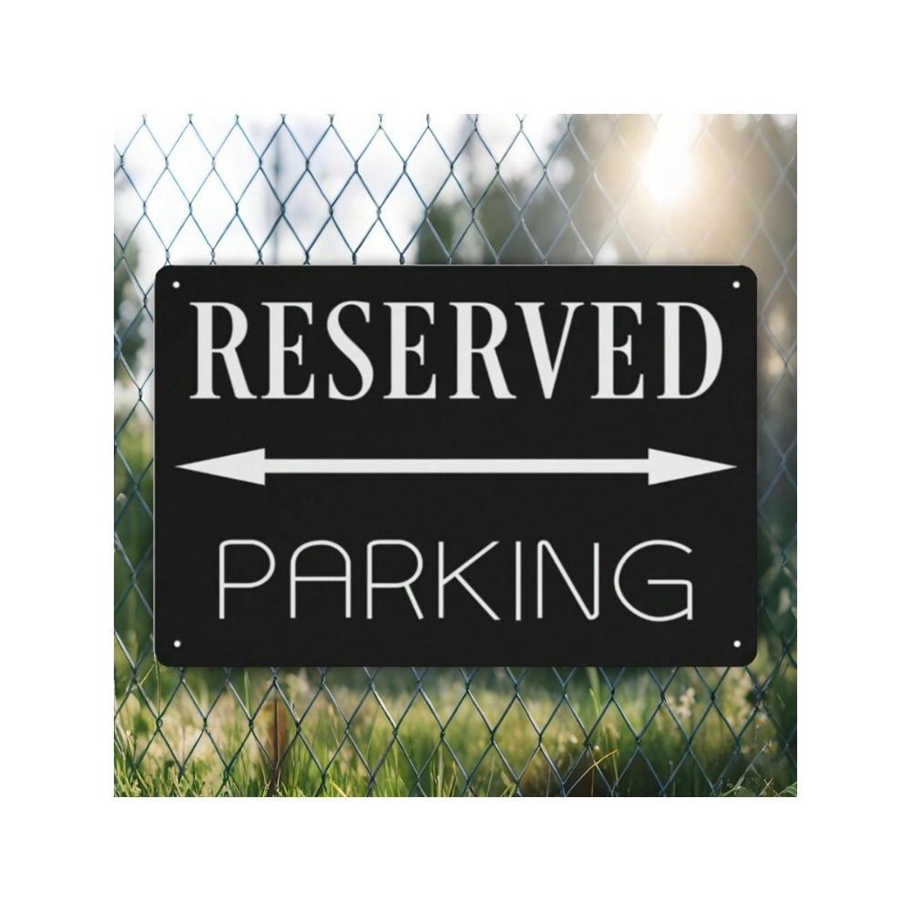 Reflective Metal Parking Sign 8x12 Inch Garage Wall Decor Vintage Iron Plaque