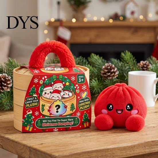 Plush Dumpling Decor Christmas Squeeze Toy, Steamed Bun Plushie for Stress Toy Relief, Stuffed Fidget Party Favors Sensory