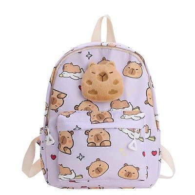 Cute Cartoon Backpack Suitable for Kindergarten Boys and Girls Purple