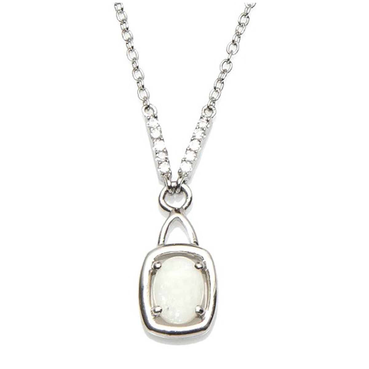 

Les Trésors De Lily [I2596] - Серебряное колье Goddess Opal Белое серебро (покрытие родием) - 18x10 мм