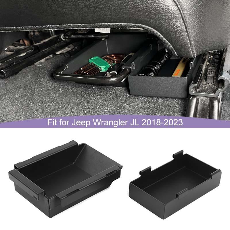 Under The Front Seats Storage Box Organizer Container For Jeep Wrangler JL for JT Gladiator 2018-2023 Stowing Tidying Accessories