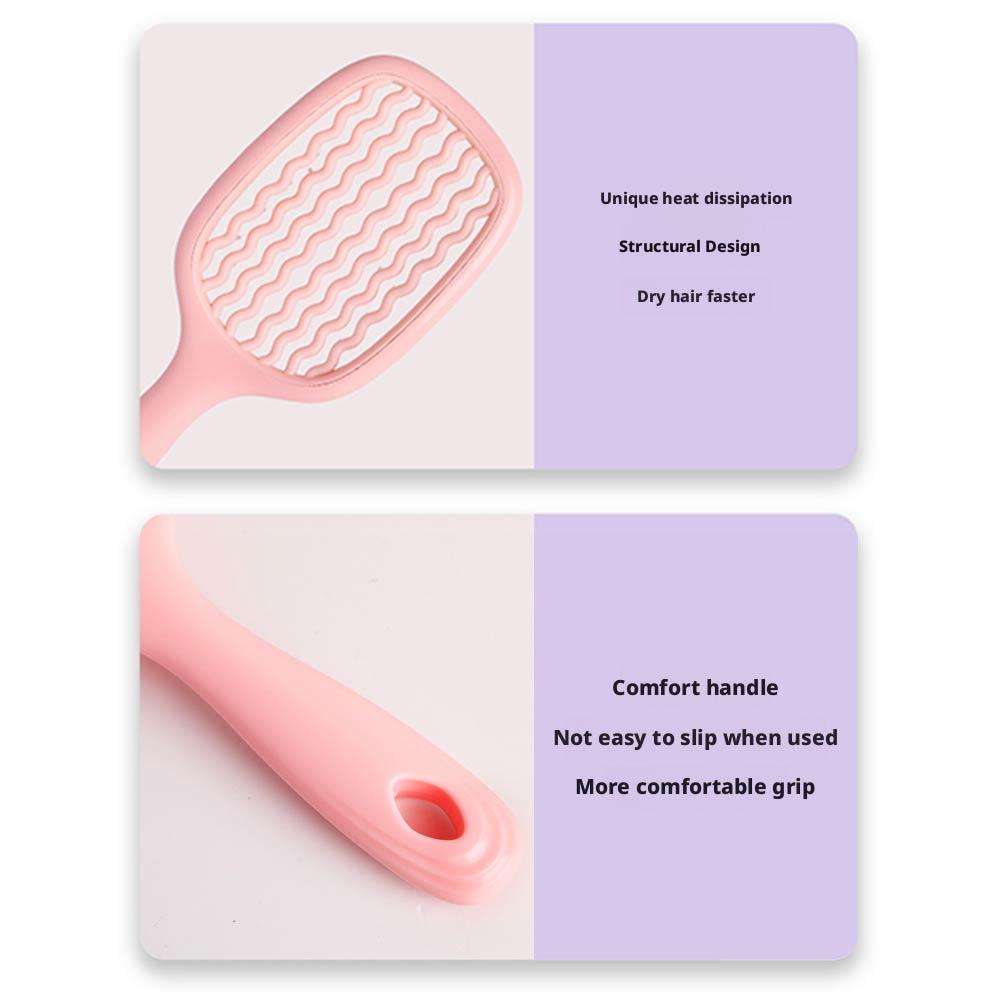 Hair Brush with Air Cushion Hollow Design Scalp Protection Detangling Styling Massage All Hair Types Ventilation Holes