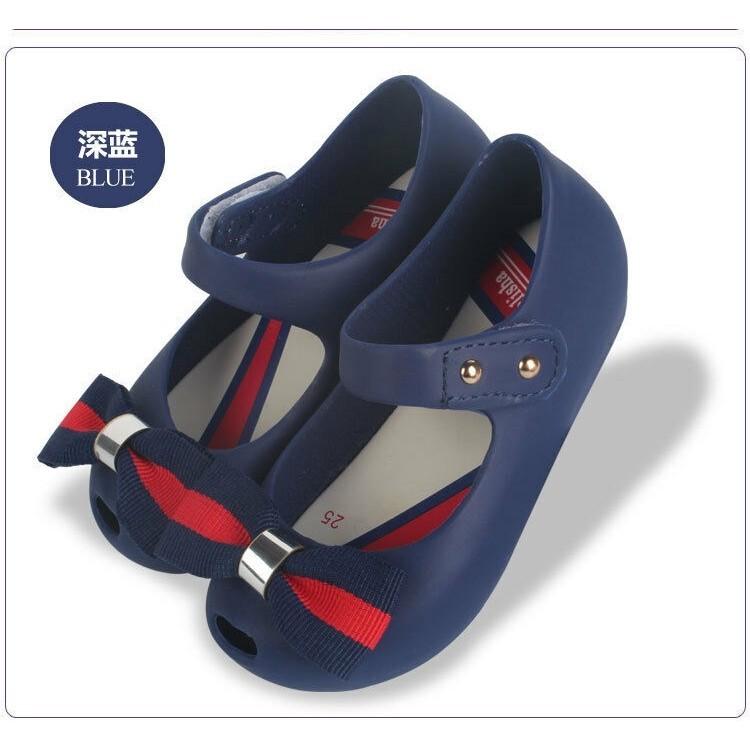 Charming Mini Melissa Girls British College Wind Bow Tie Kid Shoes For Stylish Children