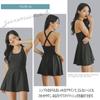 Simple Flare Size M [RAVIR] Women's One-Piece Swimsuit, Inpan, Black,