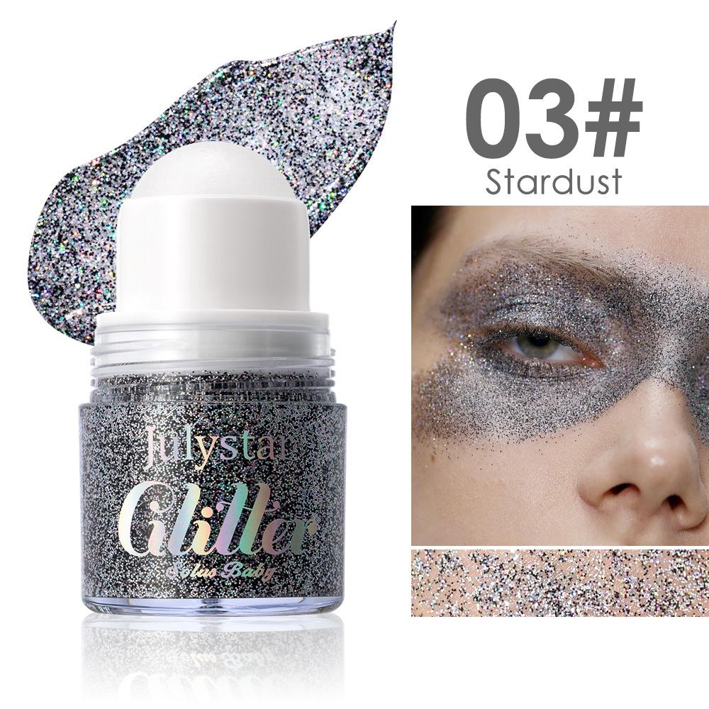 Speziell für Körperbälle, Hochglanz-Gel, Pailletten, feiner Glitzer und langanhaltend ohne Make-up, lila Lidschatten.