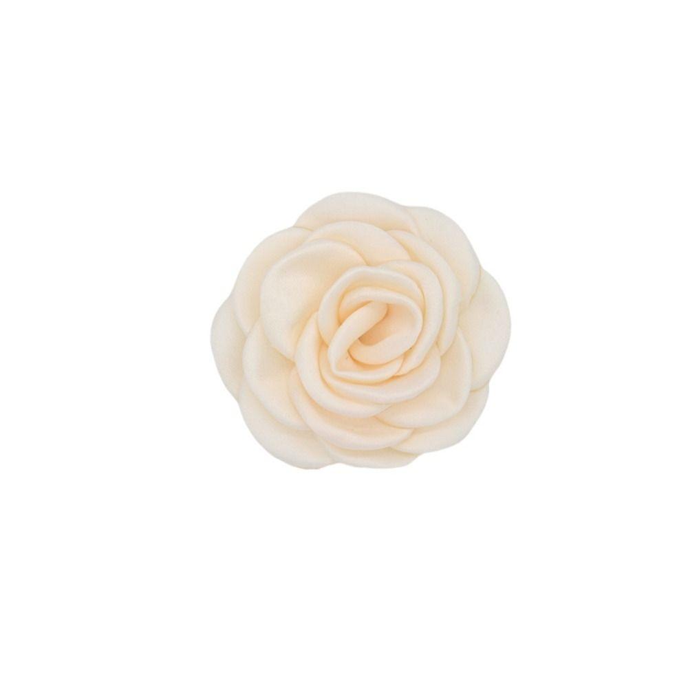 Satin Rose Fabric Artificial Flower Camellia Flower Silk Dress Decoration Headwear Handmade Hair Accessory