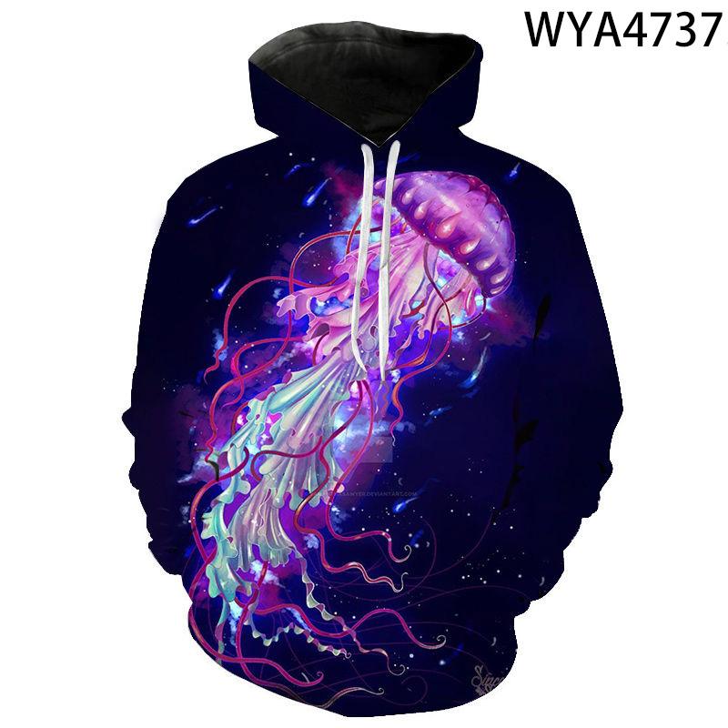 Men Women Children Jellyfish Sweatshirts Hoodies 3D Printed Streetwear Cool Boy Girl Kids Pullover Long Sleeve Fashion Jacket