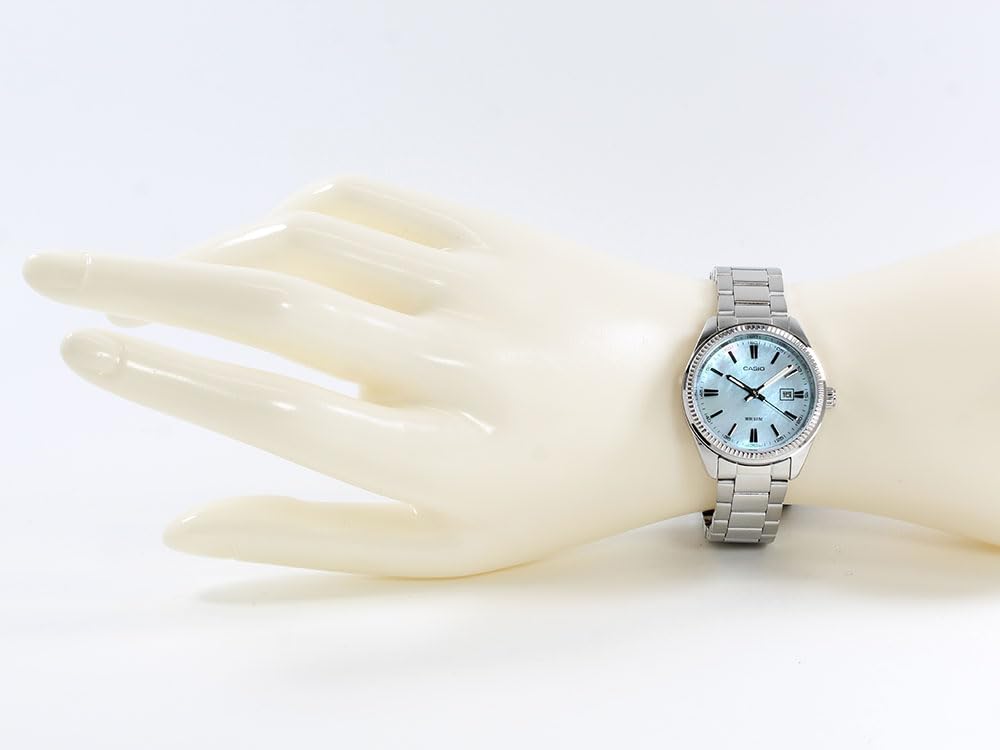 CASIO Quartz Watch with Light Blue Shell LTP-1302DS-2A Women's
