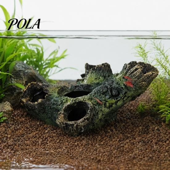Non-toxic Fish Tank Ornament Decaying Trunk Aquarium Hide, Decorative Betta Hideout, with Multiple Holes Hide And Caves, Resin Log Hideout Cave
