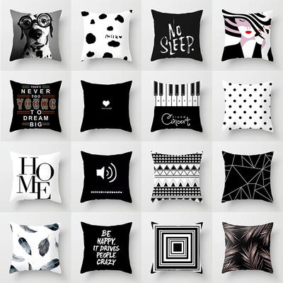Schwarz-weißer geometrischer Porträt-Kissenbezug für Zuhause, Sofa, Büro, Kissenbezug, Heimdekoration, Auto-Dekoration