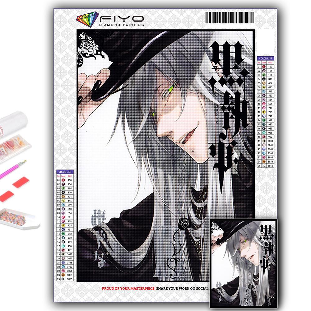 5D Diy Diamond Painting Anime Black Butler Cross Stitch Full Diamond Embroidery Mosaic