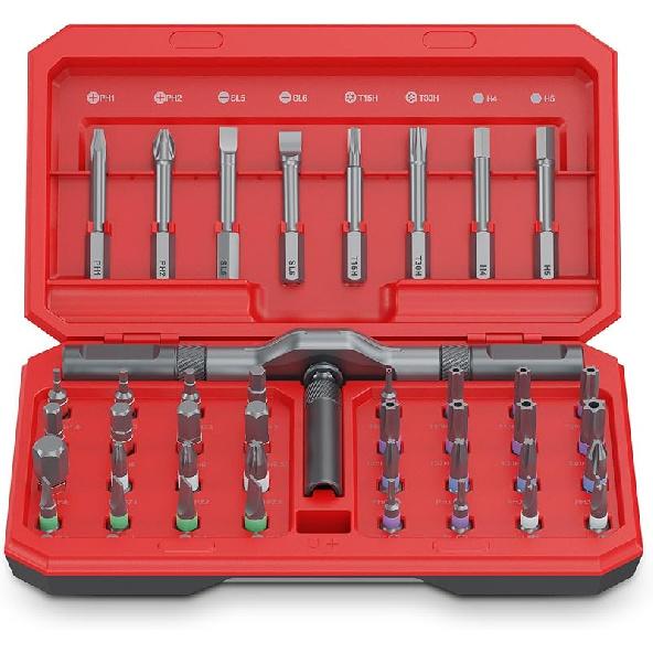 42 in 1 Magnetic Screwdriver Set, DIY Ratchet Screwdriver Set, Multi Bit Magnetic Drive Set with Detachable Ratchet Handle, Portable Compact Repair