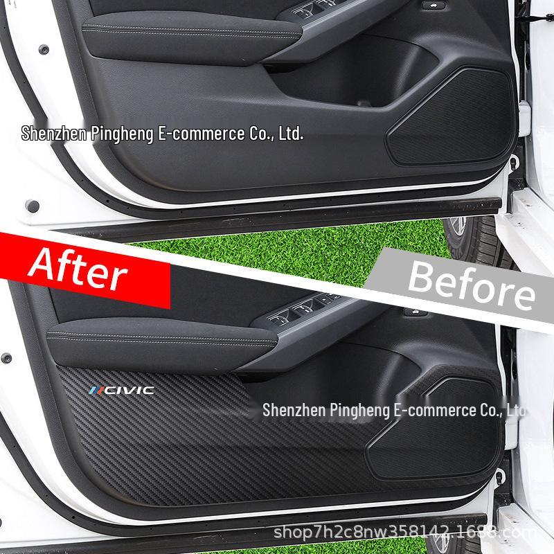 Carbon Fiber Door Anti-Kick Pad for 2021-2023 Honda Civic (11th Gen)