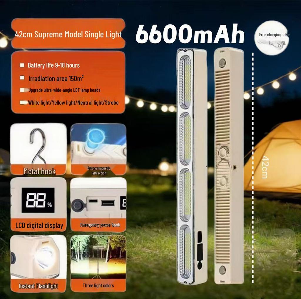 Magnetic LED Emergency Light for Outdoor Camping - Long Battery Life & High Brightness