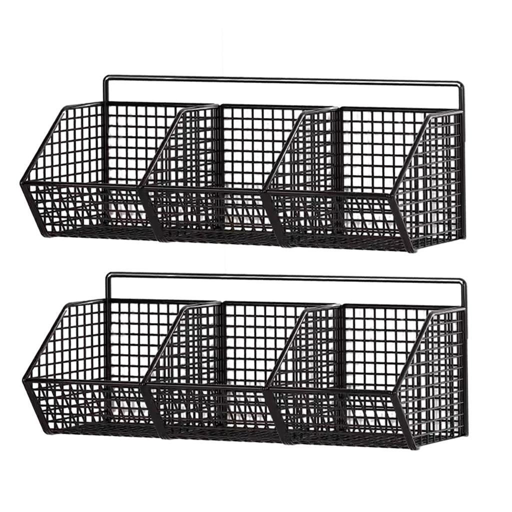 2 Pieces Hanging Wall Organizer 3 Grids Wall Mounted Shelves for Craft Room