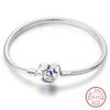 925 Silver Heart Shaped Series Love Forever Shining Zircon Bracelets Fit DIY Charm Beads Birthday Jewelry Gift