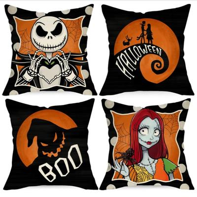 Halloween Decoration: Cursed Witch Linen Pillowcase, Living Room Sofa Lumbar Pillow Cushion