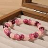Festive Gifts Pink And Plum Tone Natural Stone Beaded Bracelet Sweet Fashion Jewelry For Women Daily Wear Simple Versatile Accessory