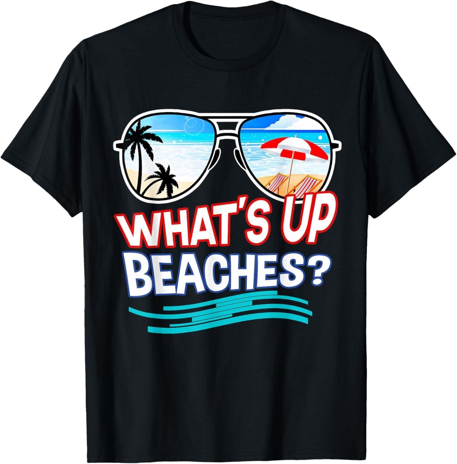 Funny Whats Up Beaches Family Vacation Matching T-Shirt Mens Womens Tees Top 2XL