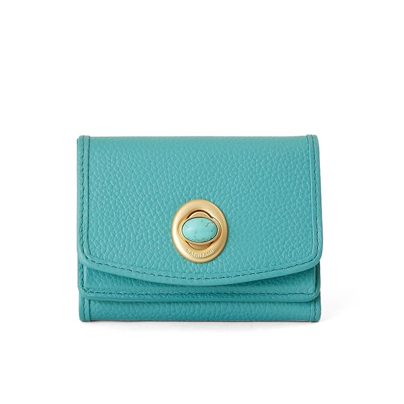 

[Hazel] trifold wallet natural stone mini wallet ladies turquoise