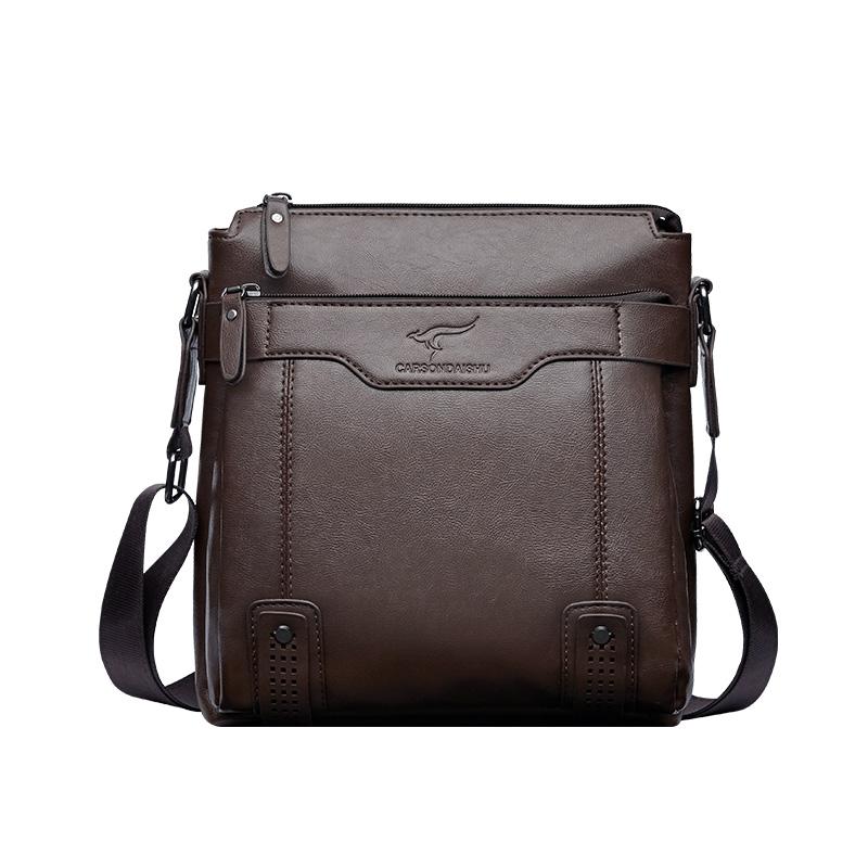 Single-shoulder Bag for Men Casual Crossbody Bag for Business Work and Commuting Soft Leather Men's Bag