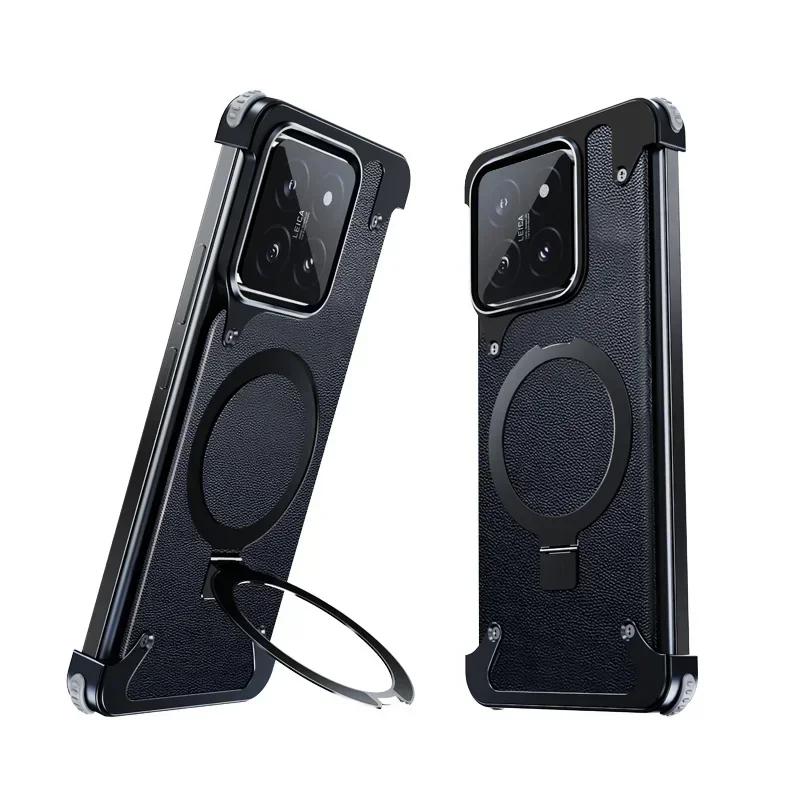 

Eary for Xiaomi 14 Pro Phone Case With Ring Holder Compatible for Magsafe Magnetic Frameless Bumper Anti-Drop Protection Cover Xiaomi 14 Pro