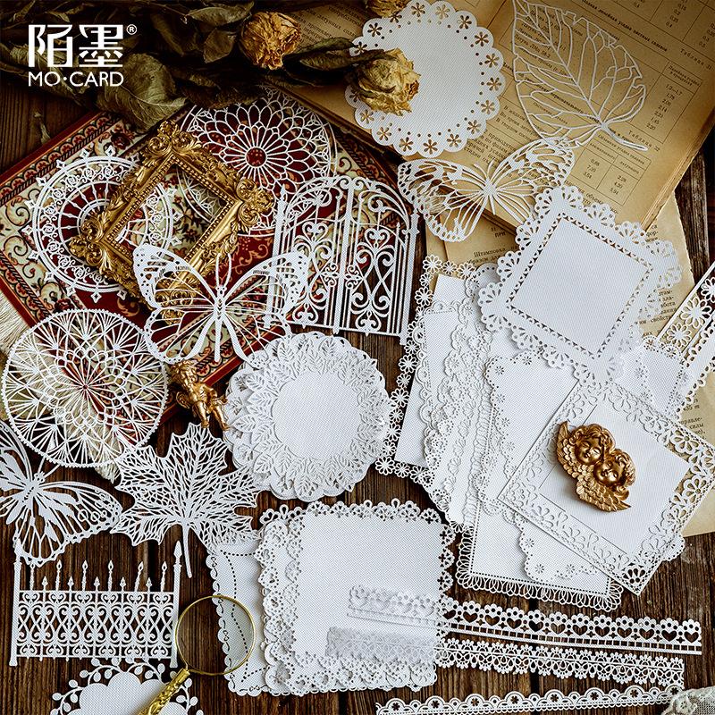 Hollow lace paper Alice tea party series Hand account diary DIY material base paper DIY Scrapbooking Sticker Label